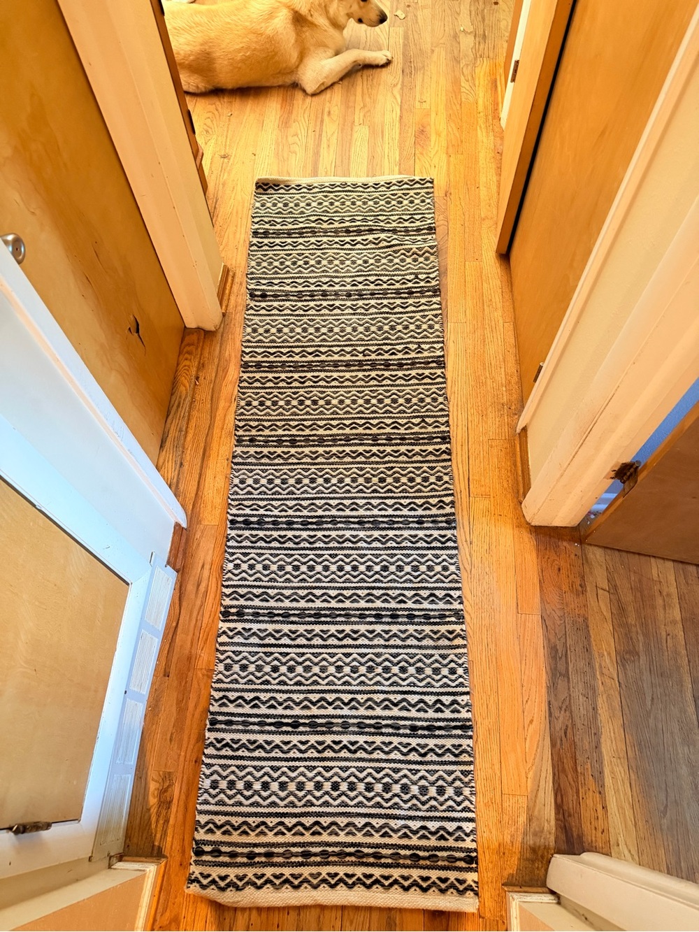 Norwalk stripe geometric print accent rug